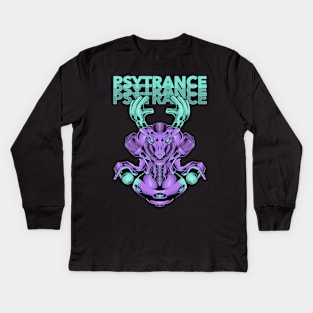 Alien Ufo DJ Psytrance Kids Long Sleeve T-Shirt